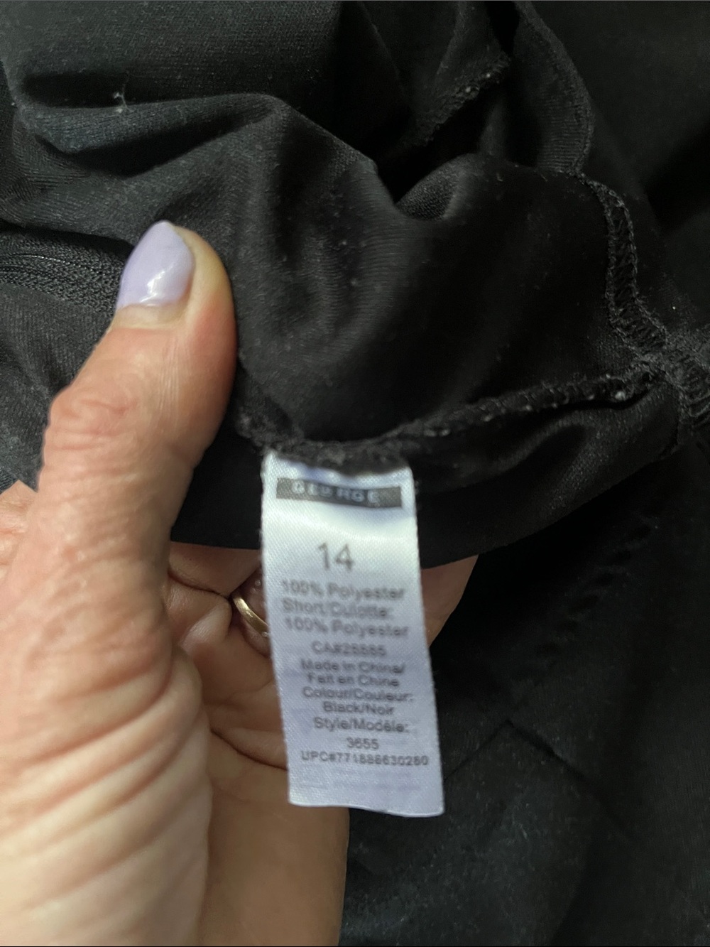 George Black Pleated Mini Skort with Button Detail - Picture 4 of 5